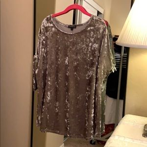 Silver crushed velvet top